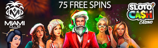 75 Free spins from Slotocash and Miami